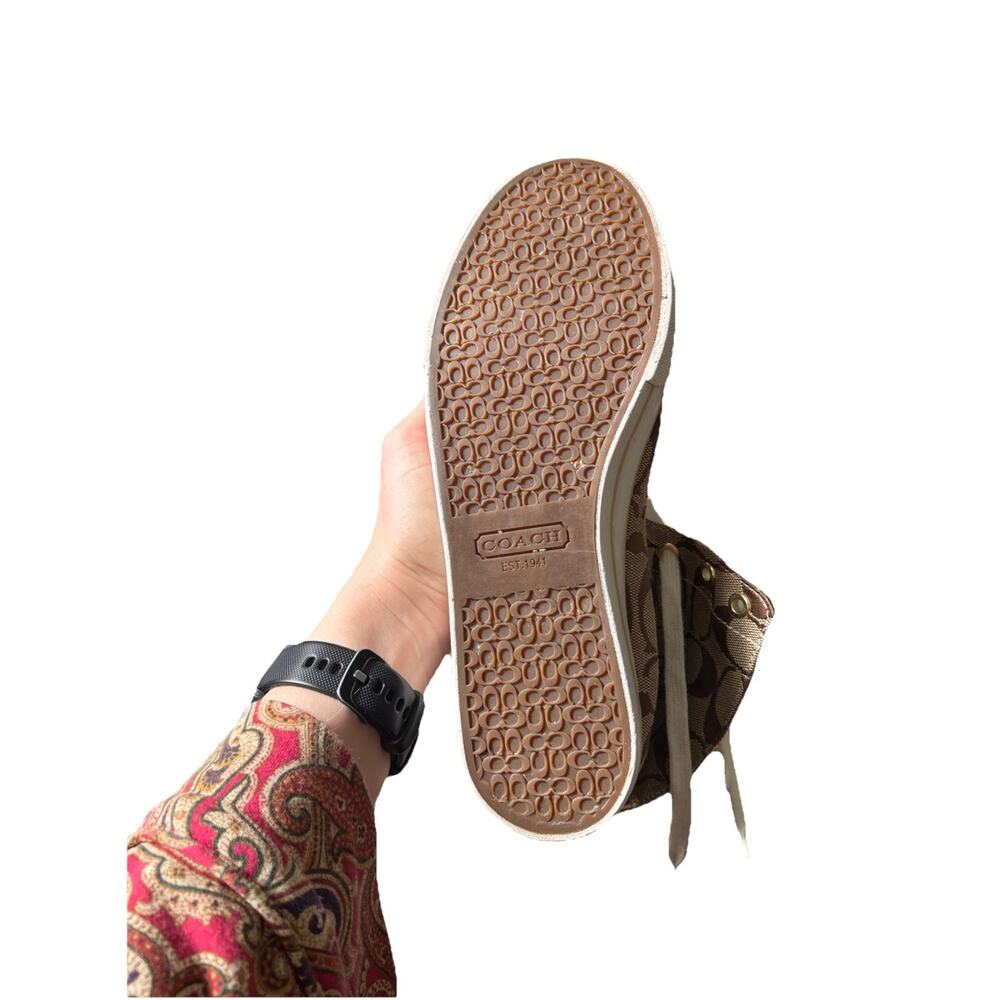 Coach Women’s Size 7B Bonney high Top Converse Style Sneakers - Picture 12 of 13
